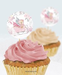 Winter Bear Baby Shower Cupcake Toppers