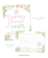 Bunny Adoption Sign and Certificate