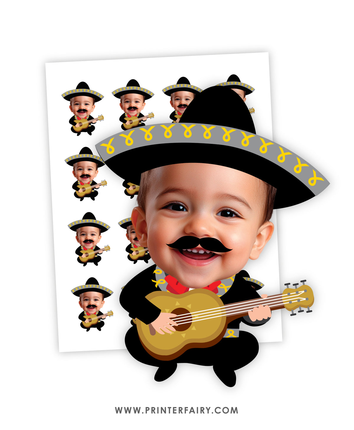 Baby Mariachi Fiesta Toppers with Photo