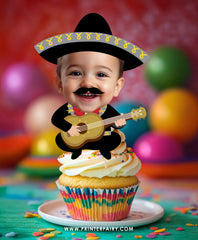 Baby Mariachi Fiesta Toppers with Photo