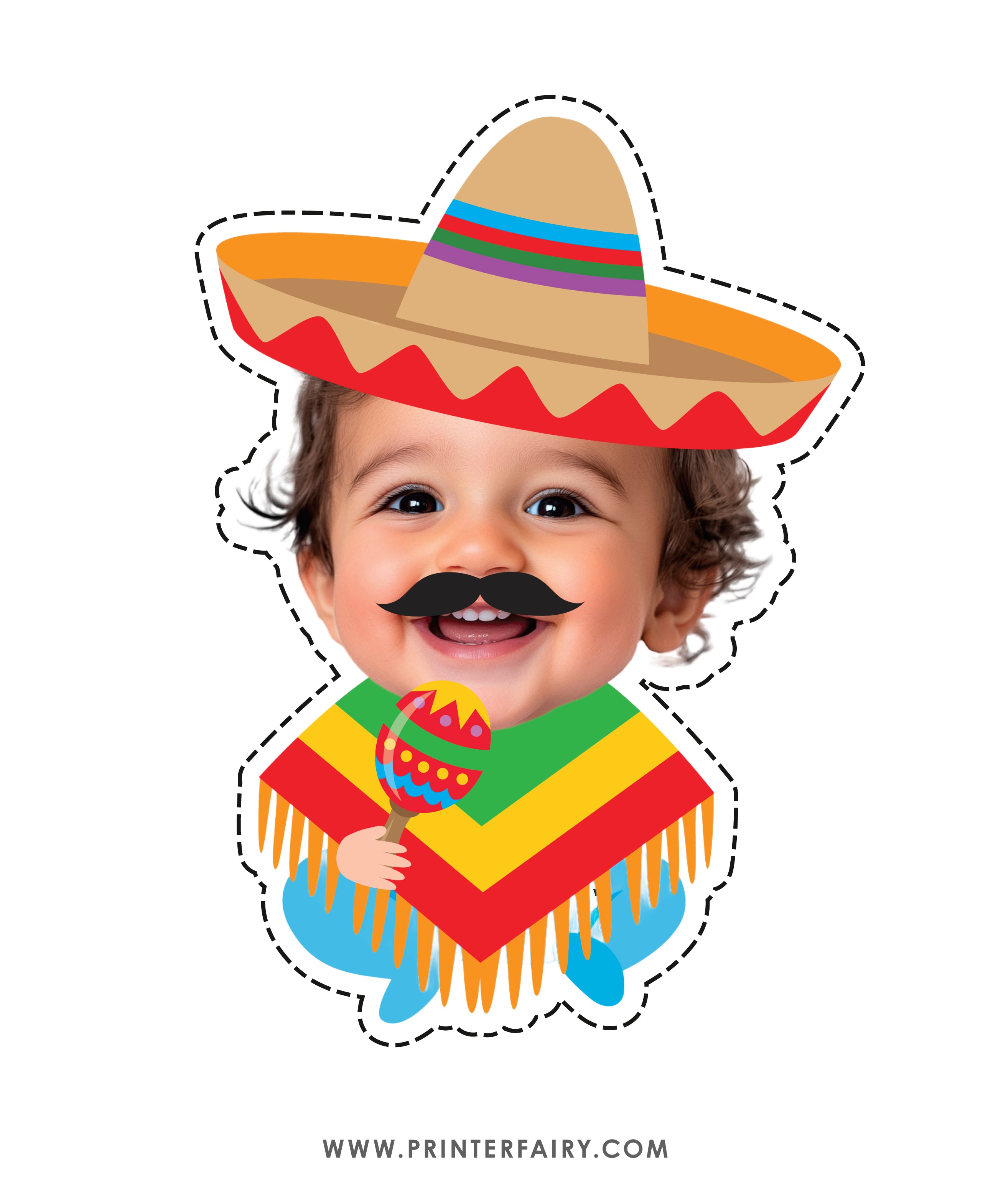 Baby Muchacho Fiesta Toppers with Photo