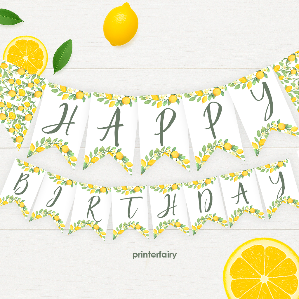 Lemonade Sunshine Birthday Banner