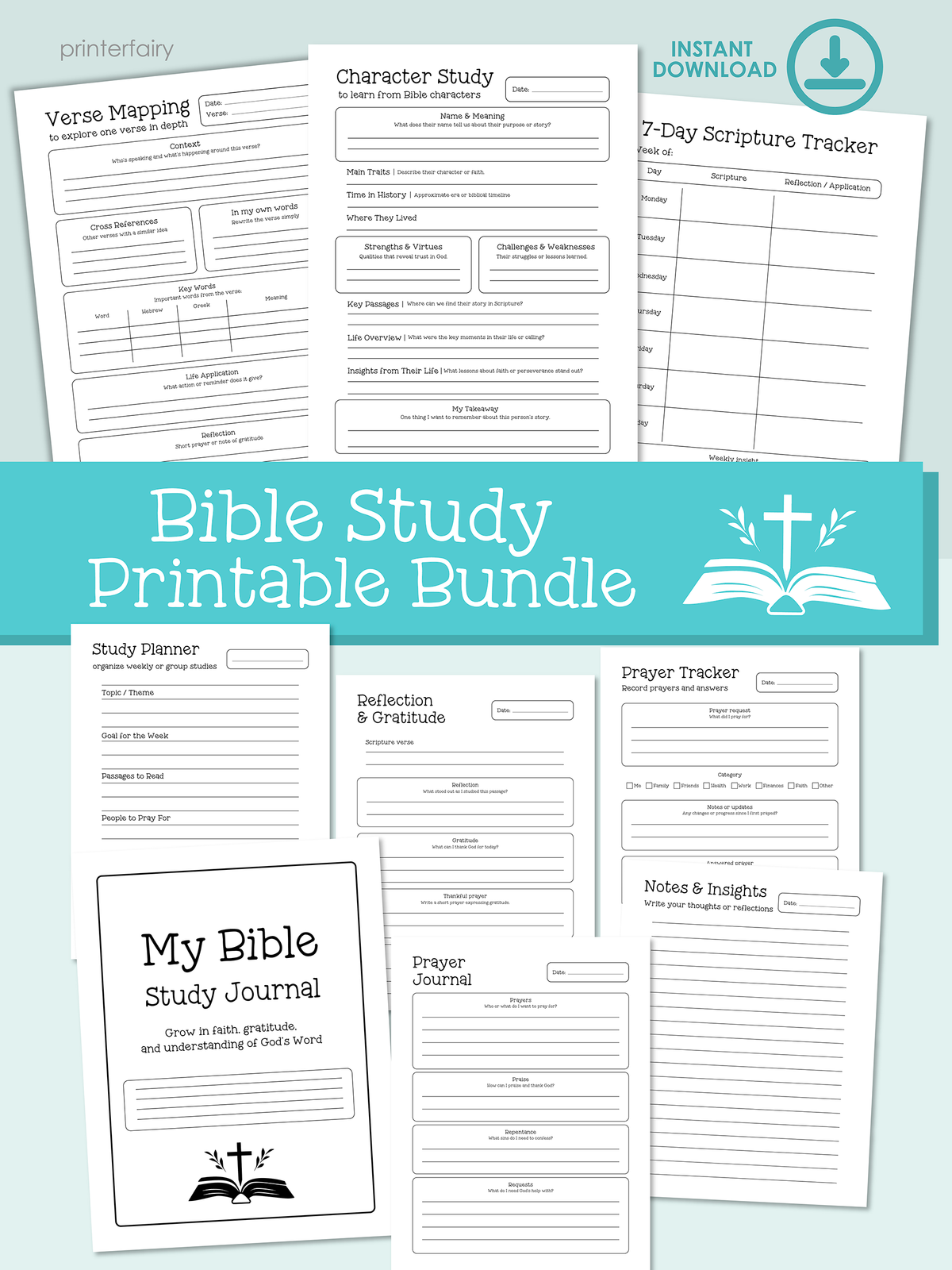 Bible Study Journal Printable Bundle
