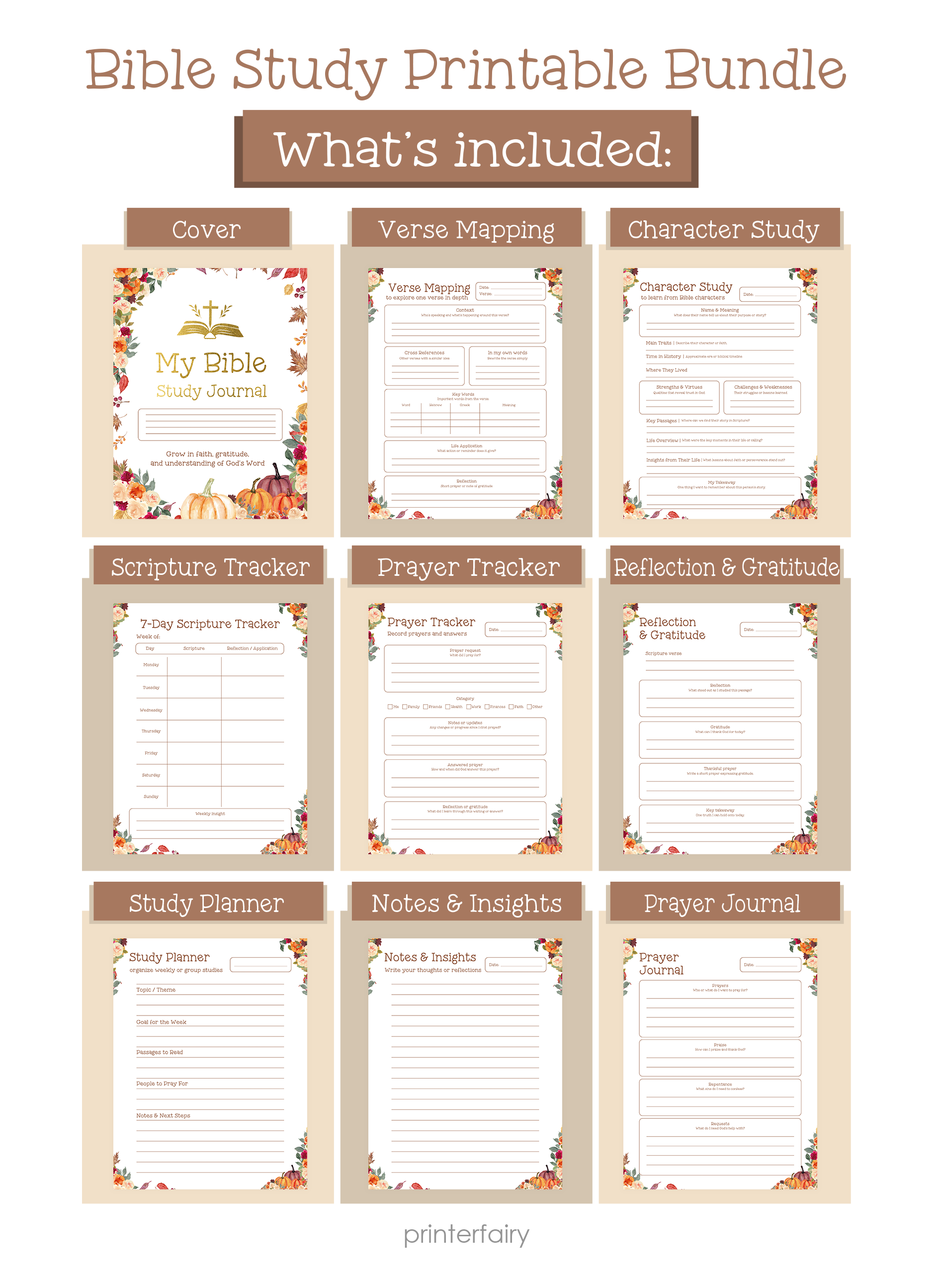 Thanksgiving Bible Study Journal Printable Bundle