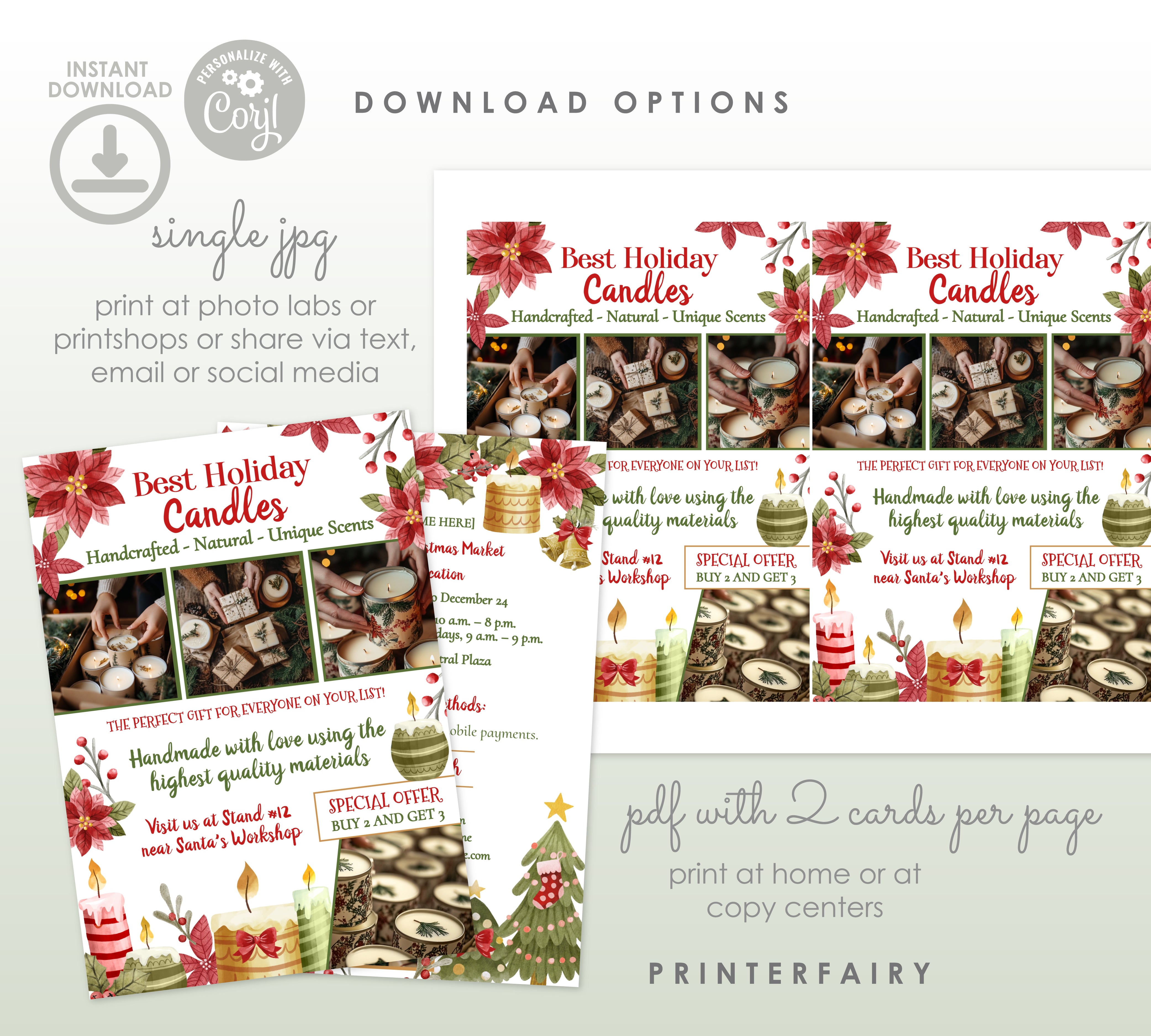 Candles- Christmas Market Flyer Template