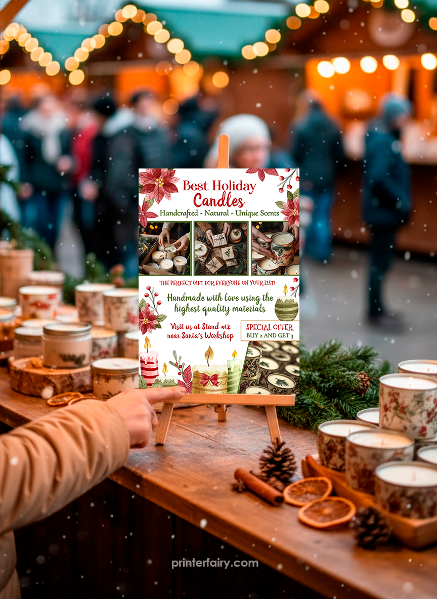Christmas Market Candle Stall Flyer Template