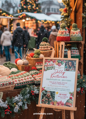 Christmas Market Flyer Template for Knitwear