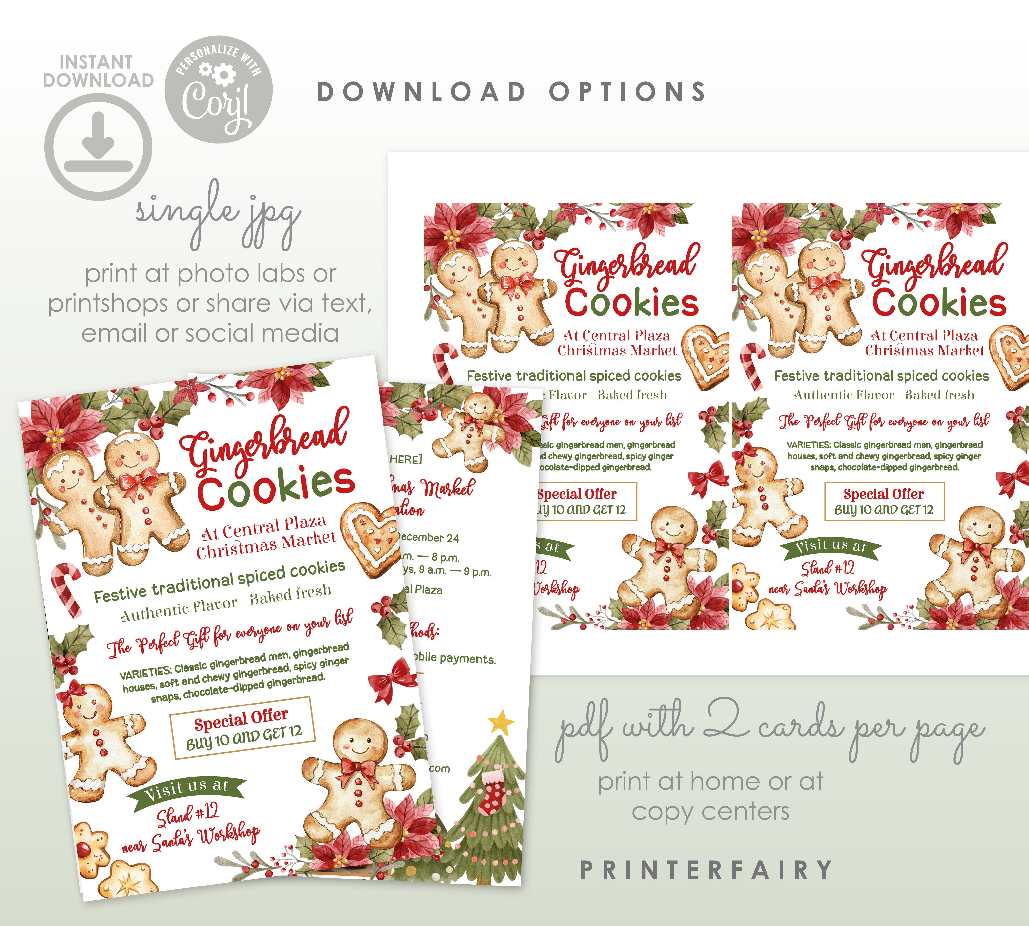 christmas market flyer template