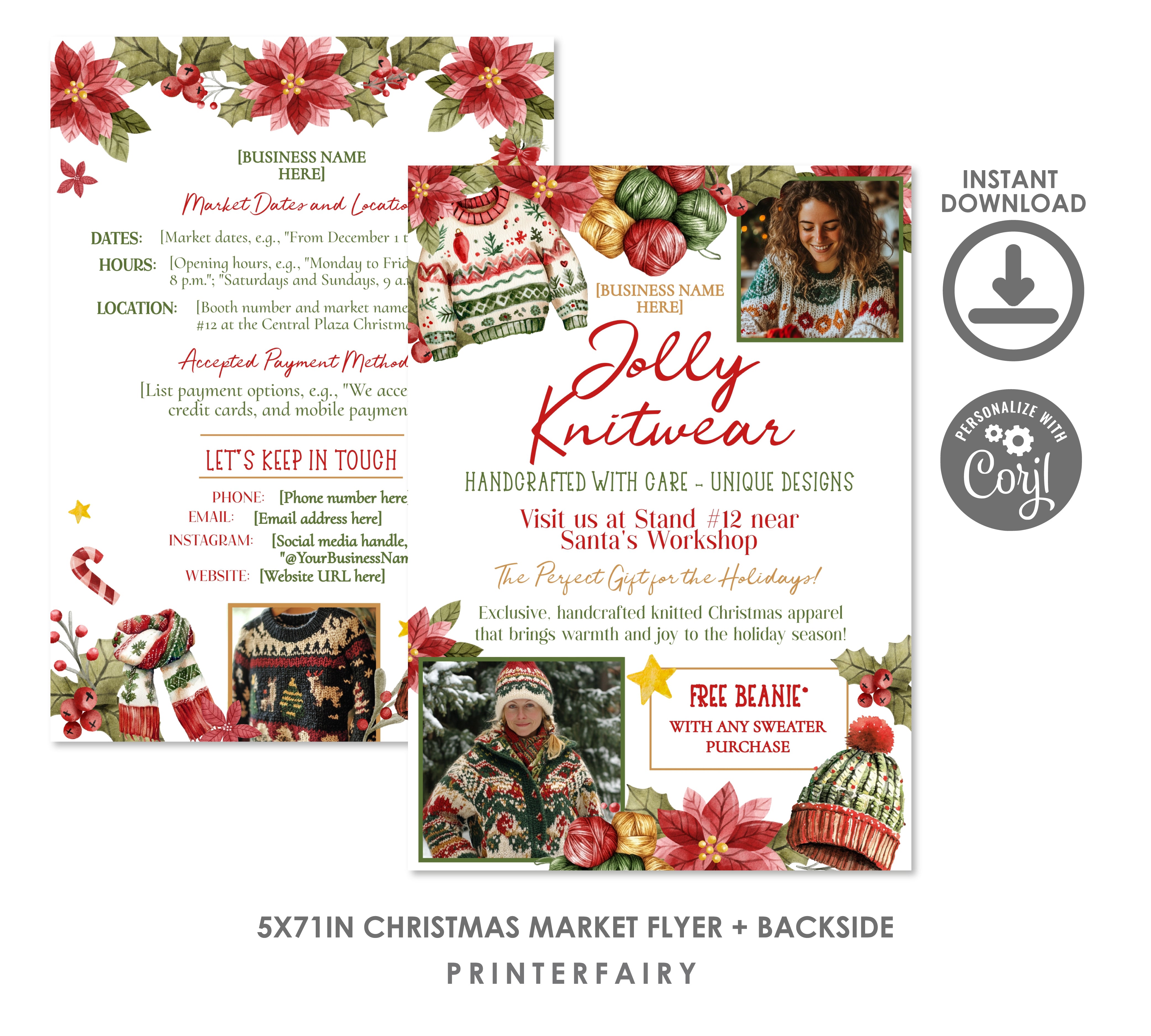 Knitwear & Holiday Clothing - Christmas Market Flyer Template