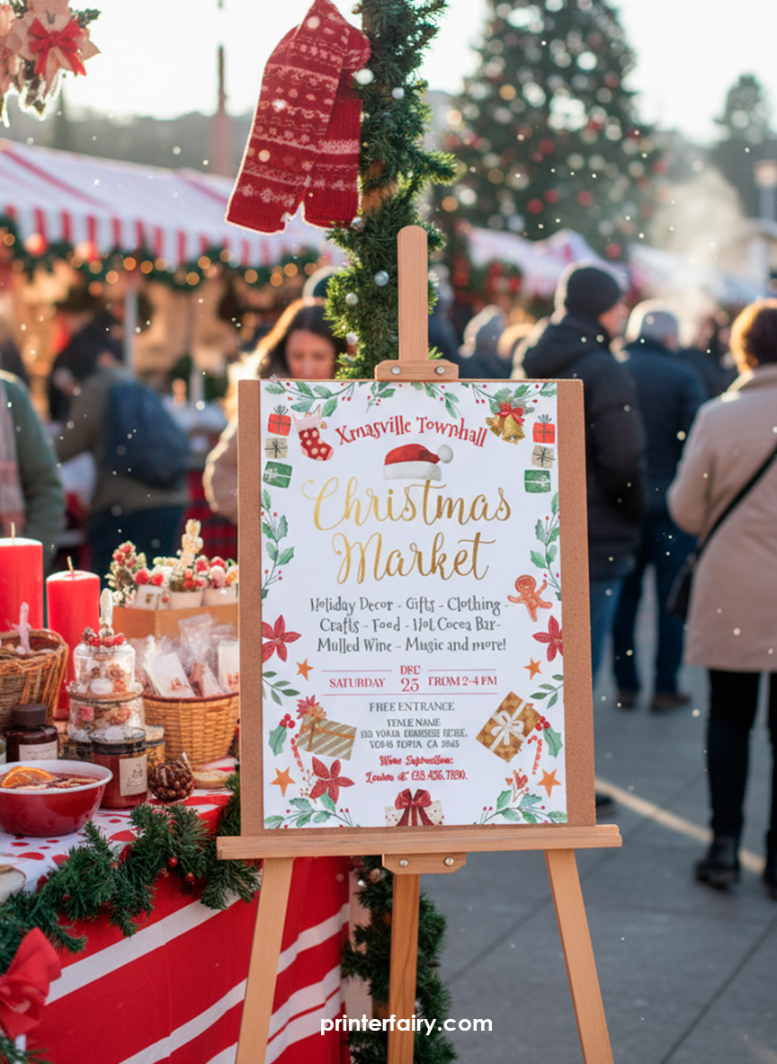 Christmas Market Editable Flyer Template