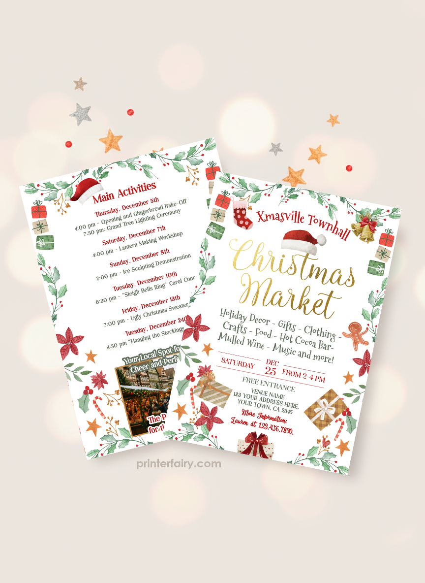 Christmas Market Editable Flyer Template