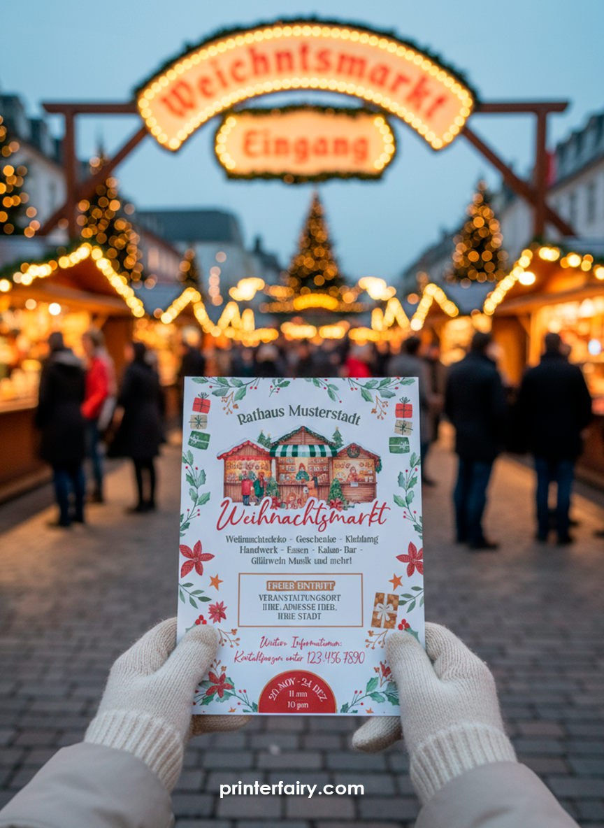 Digitale Flyer Vorlage Weihnachtsmarkt