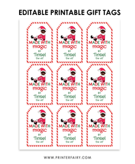 elf christmas gift tags sheet