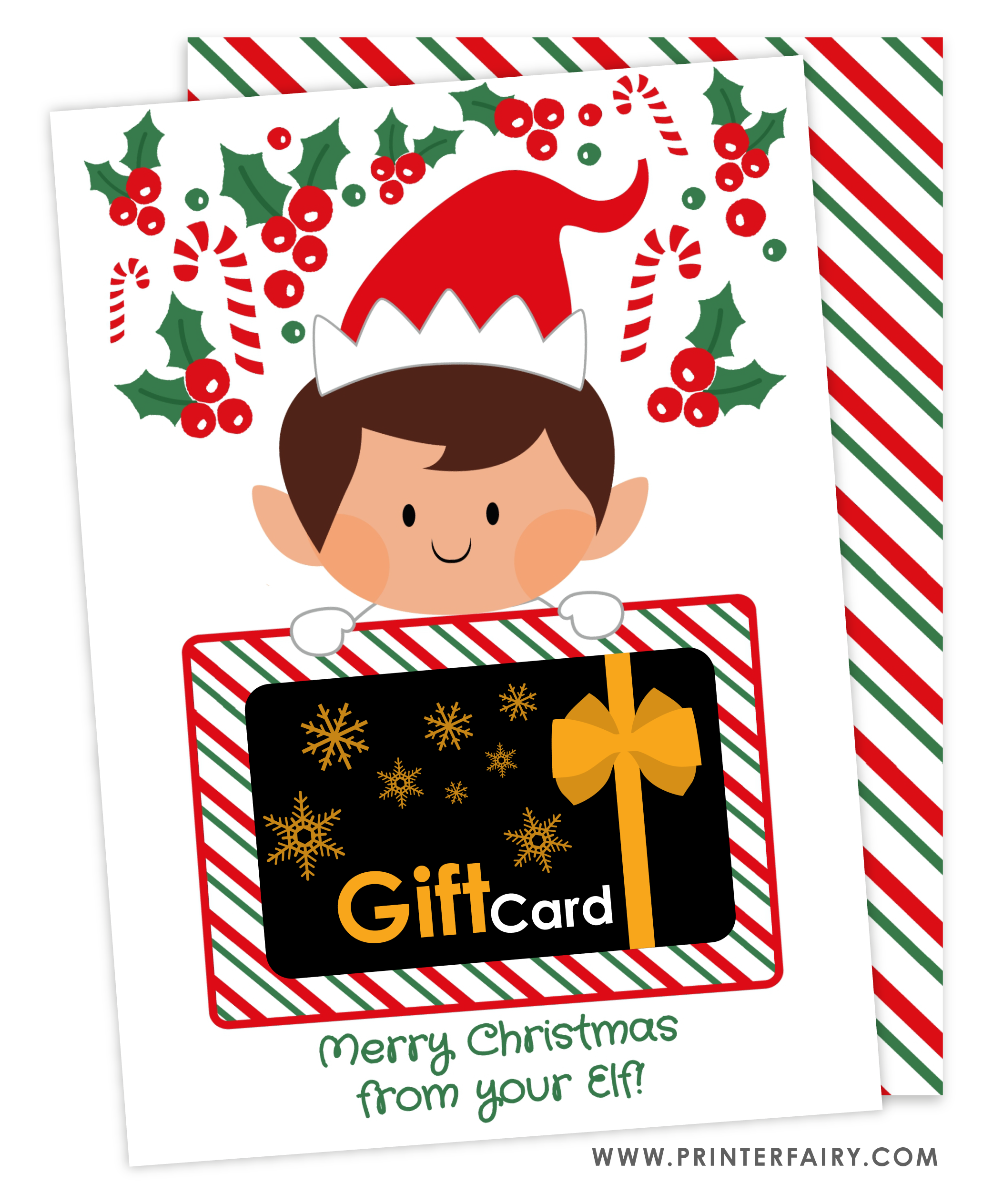 elf gift card template