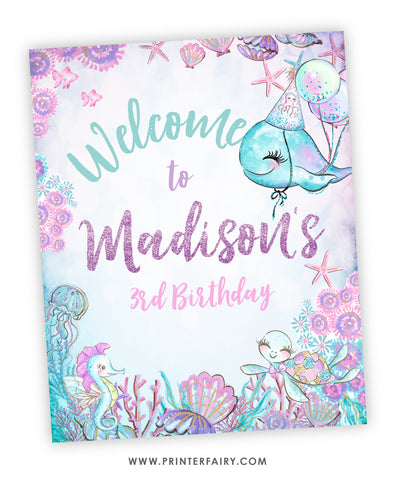 Under The Sea Birthday Welcome Sign