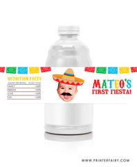 Fiesta Water Bottle Label with Photo