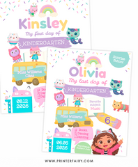 Gabby Dollhouse Back to School Signs