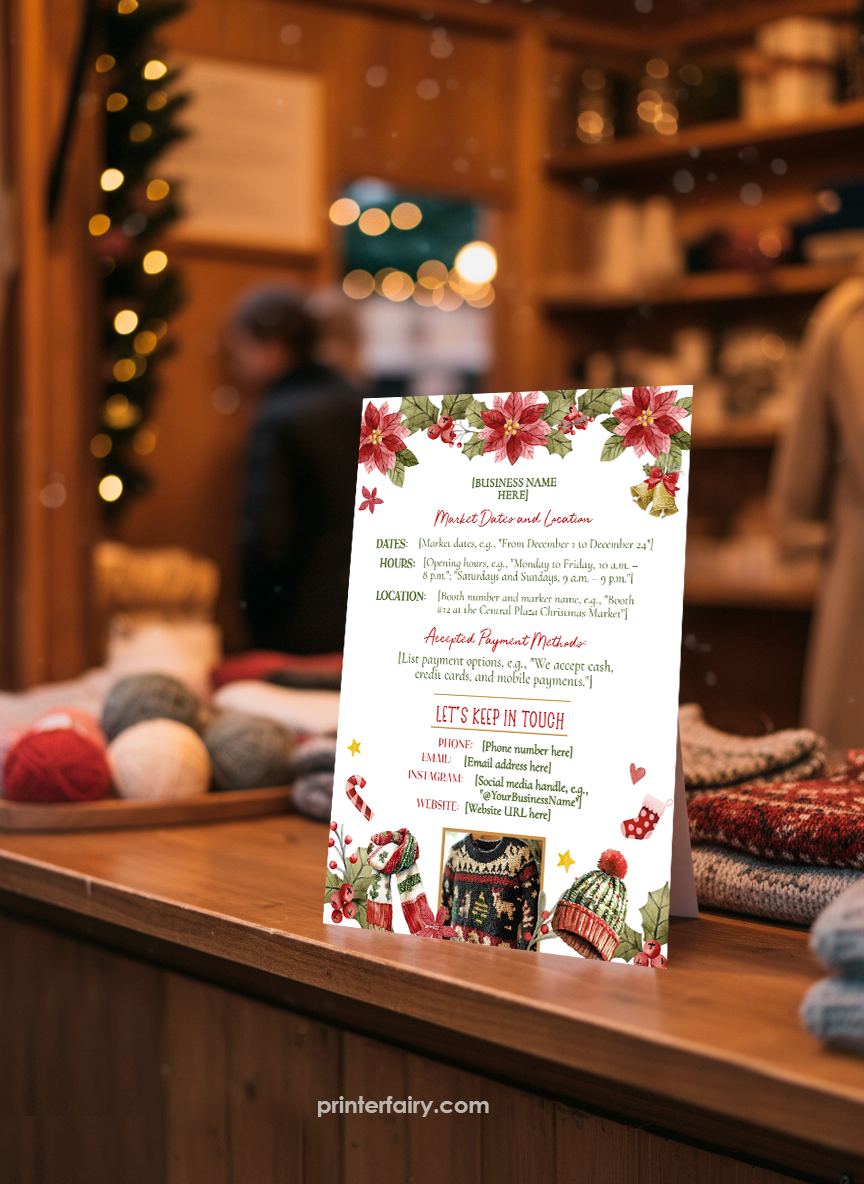 Christmas Market Flyer Template for Knitwear