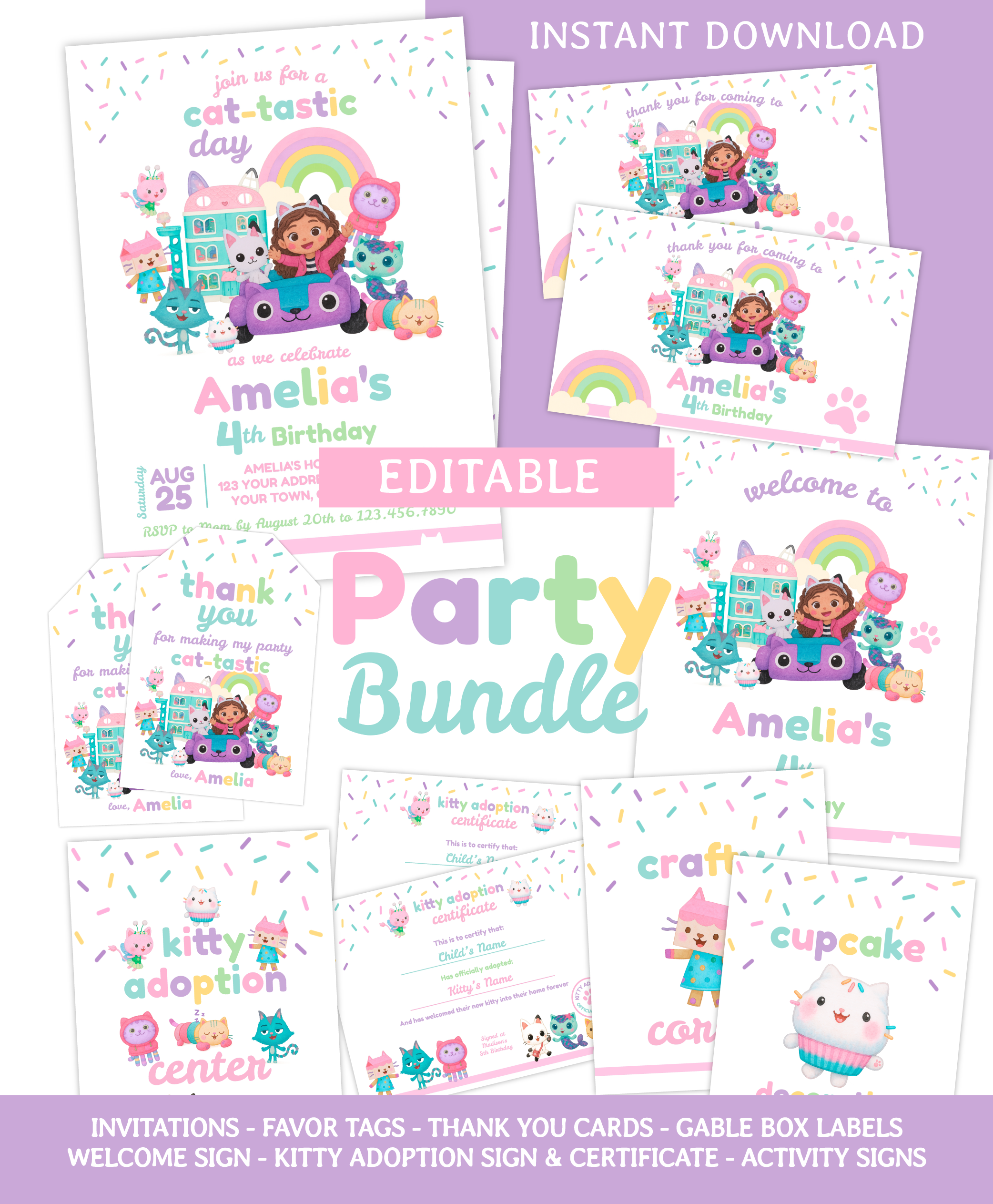 Gabby’s Dollhouse Birthday Party Bundle