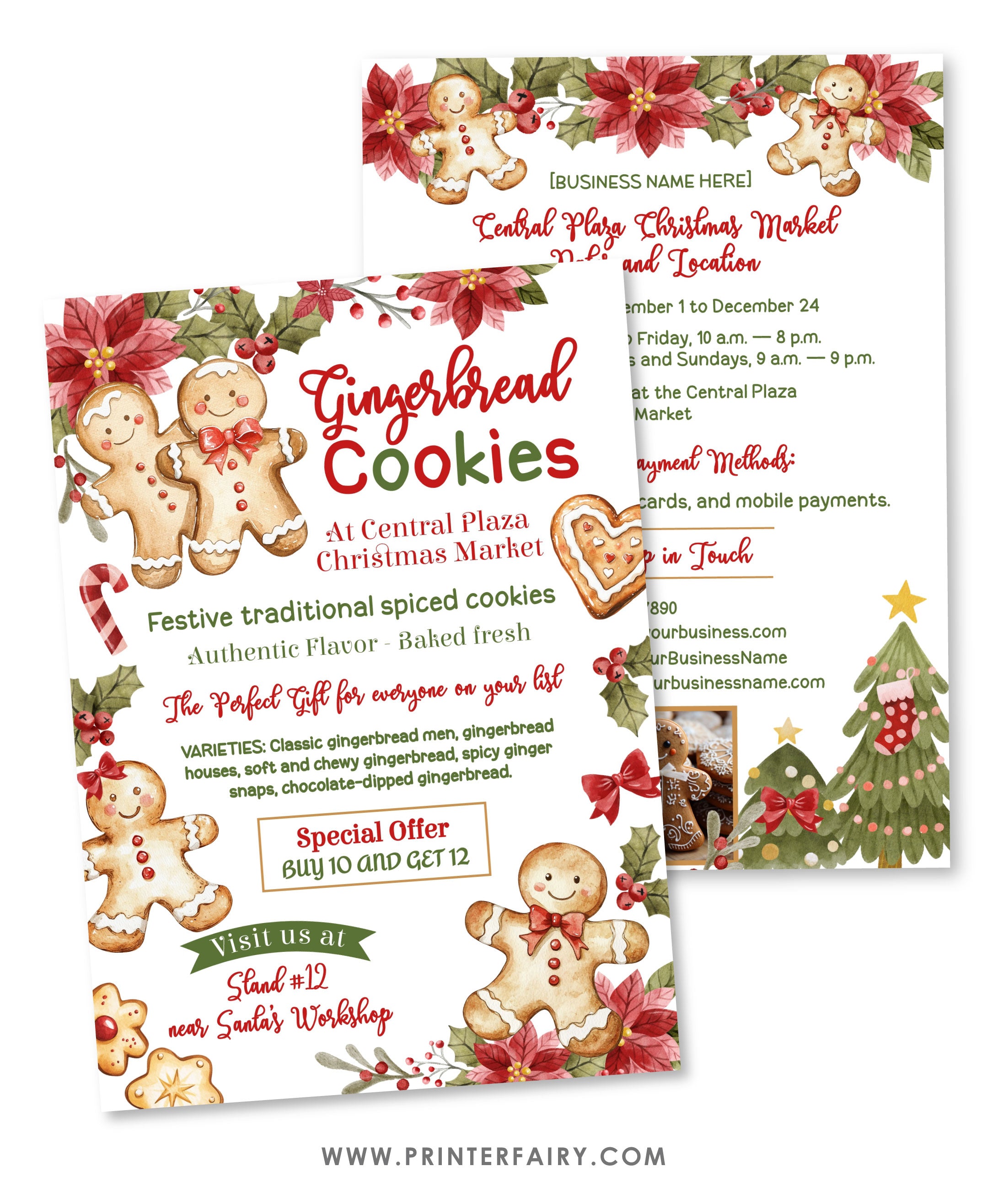 christmas market flyer template