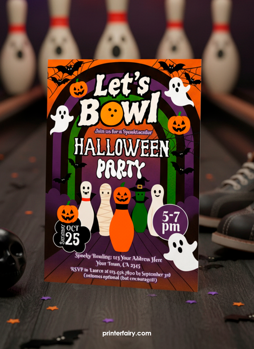 Halloween Bowling Party Invitation