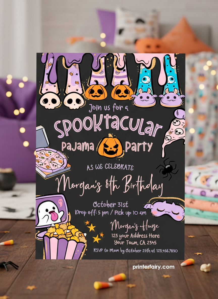 Halloween Sleepover Party Invitation