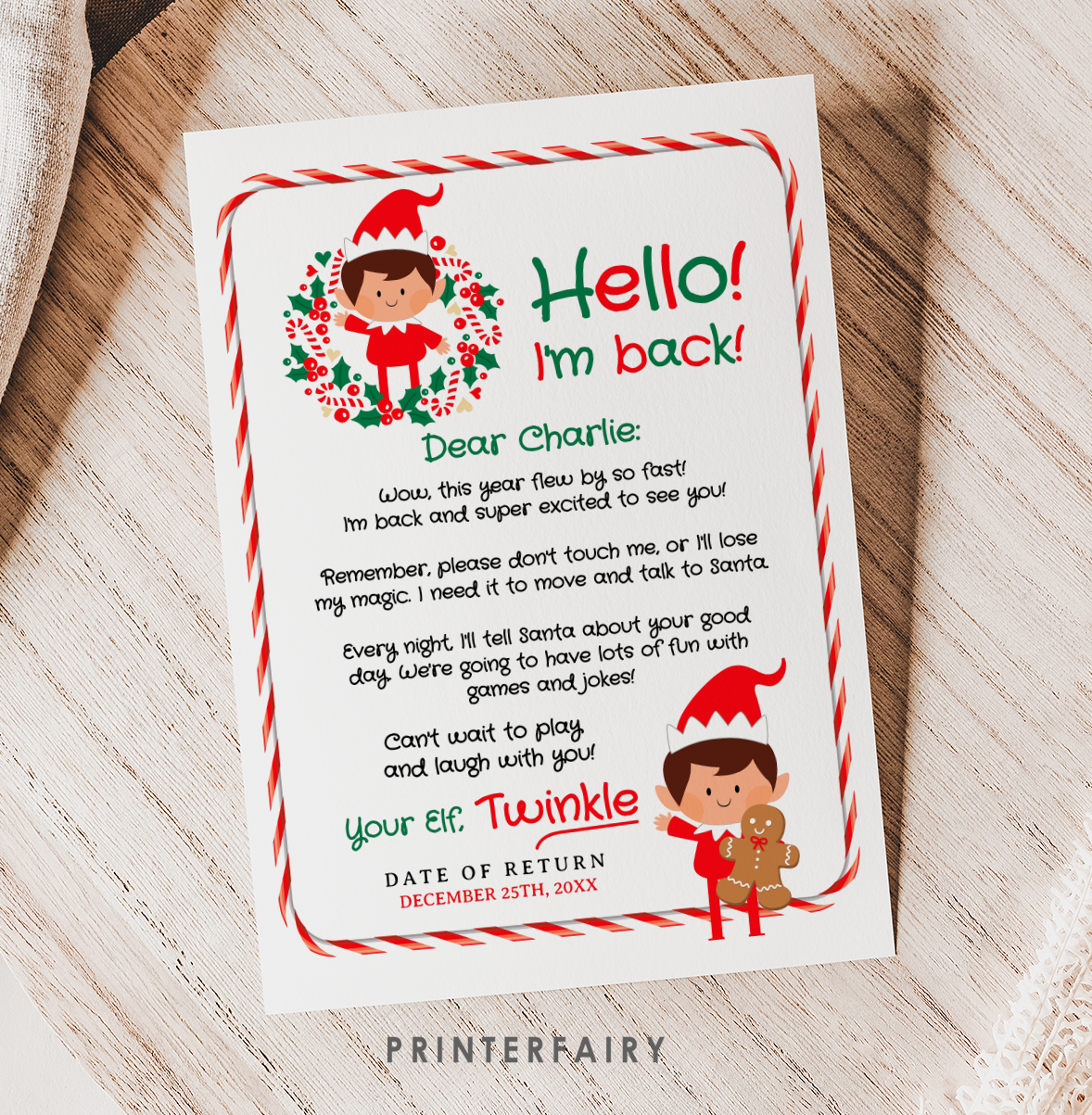 Christmas Elf Arrival Letter