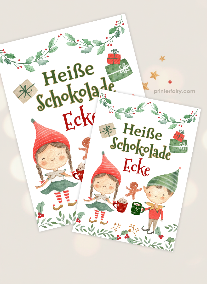 Heiße Schokolade Schild Vorlage