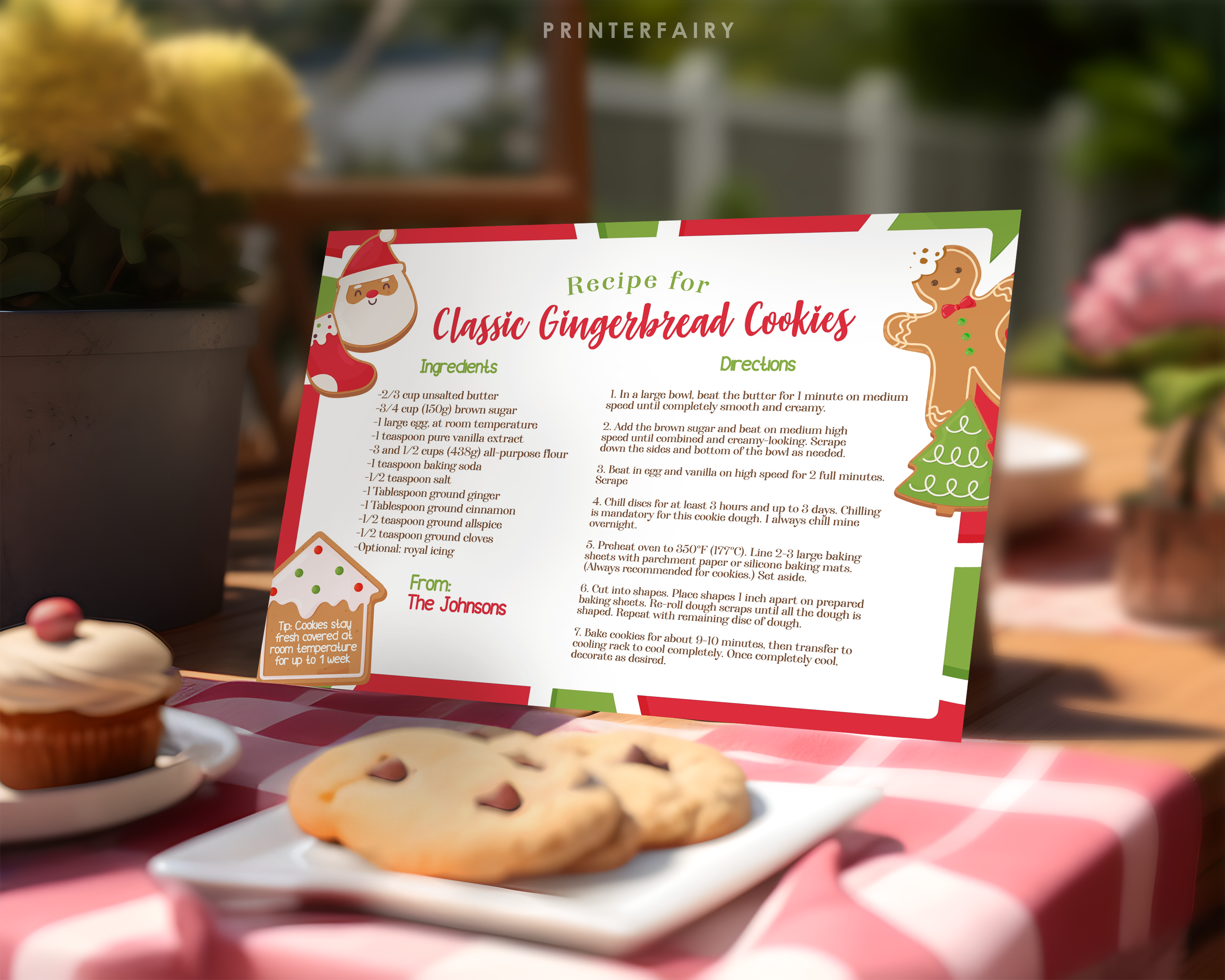 Christmas Cookie Recipe Exchange Card