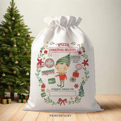 DIGITAL - Elf Santa Sack Personalized Design