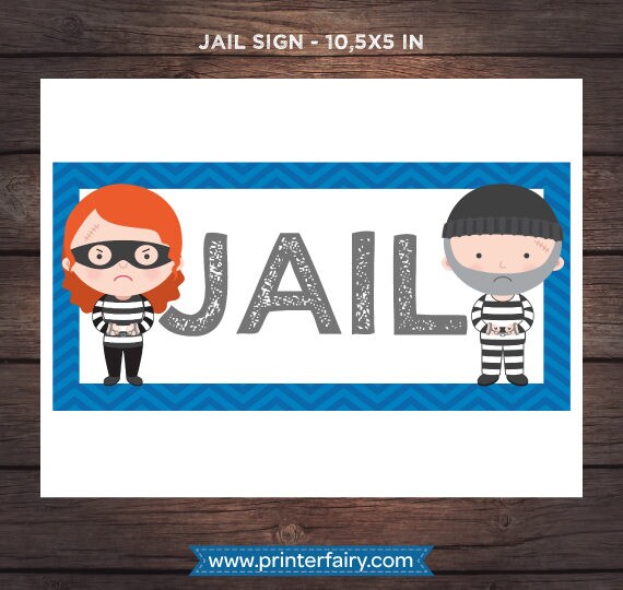 Police Birthday Party Prints, Cops and Robbers Theme (Digital Files)