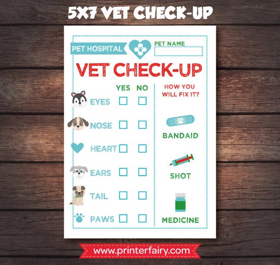 Puppy Hospital Sign and Vet Check-up, Pet Adoption Party, INSTANT DOWNLOAD Ready to print
