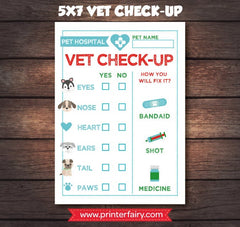 Puppy Hospital Sign and Vet Check-up, Pet Adoption Party, INSTANT DOWNLOAD Ready to print