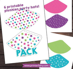 Printable Mini Plushie Hats, Pet Party Decor (Digital Download)