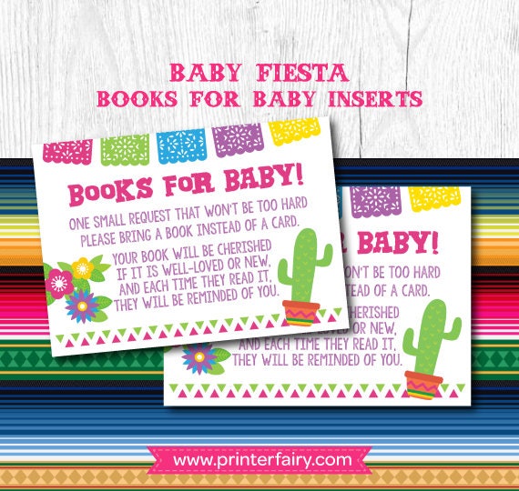 Cinco de Mayo Fiesta Baby Shower Books for Baby Insert (Digital Download)