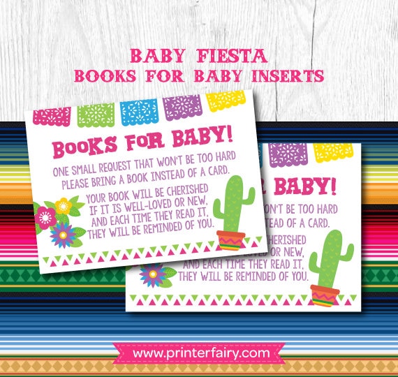 Cinco de Mayo Fiesta Baby Shower Books for Baby Insert (Digital Download)
