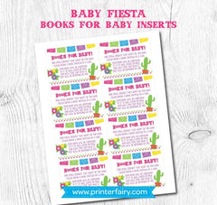 Cinco de Mayo Fiesta Baby Shower Books for Baby Insert (Digital Download)