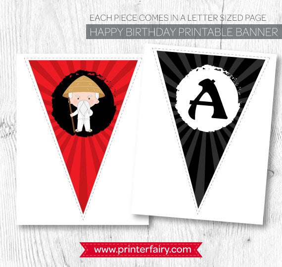 Ninja Birthday Banner, Karate Party Decorations (Printable Banner)