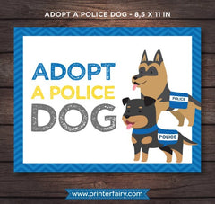 Police Birthday Party Prints, Cops and Robbers Theme (Digital Files)