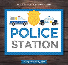 Police Birthday Party Prints, Cops and Robbers Theme (Digital Files)