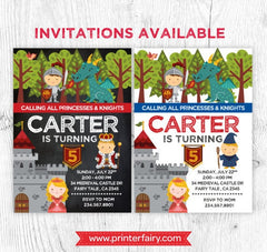 Knight Birthday Banner, Medieval Party Decor (Digital Download)