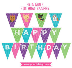 Puppy Birthday Banner, Pet Adoption Party Decor (Digital Download)