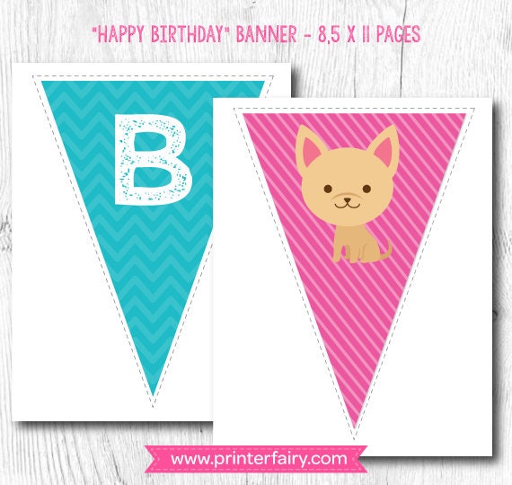 Puppies and Kitties Birthday Banner, Pet Adoption Party (Digital Files)