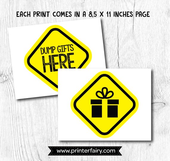 Construction Birthday Party Props, Set of 9 signs (Digital Download)