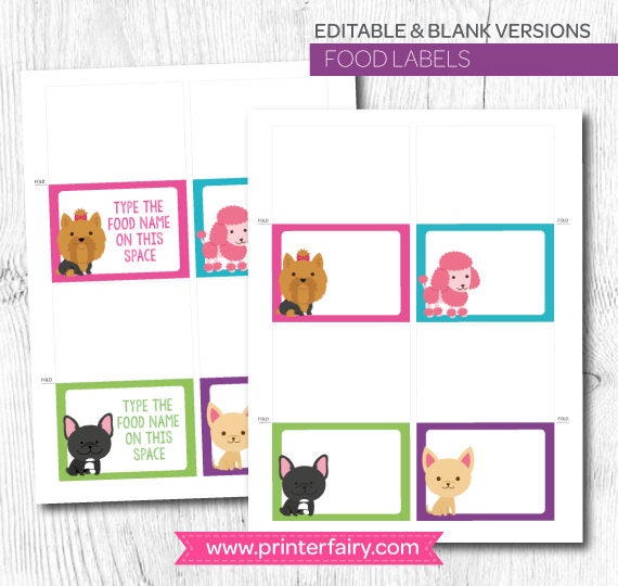 Puppy Birthday Party Printables, Pet Adoption Theme (Digital Download)