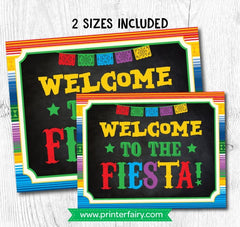Welcome to the Fiesta Sign, Colorful Printable (Instant Download)