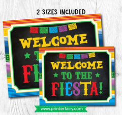 Welcome to the Fiesta Sign, Colorful Printable (Instant Download)