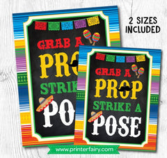 Fiesta Photo Booth Sign, Mexican Party Decorations (Instant Download)