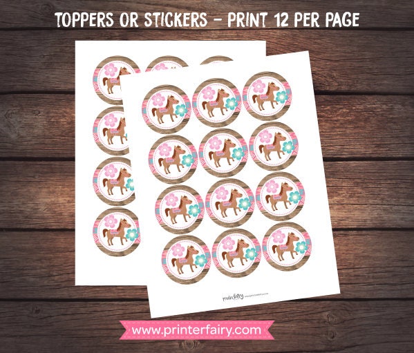 Pony Birthday Party Package, Country Theme (Instant Download)