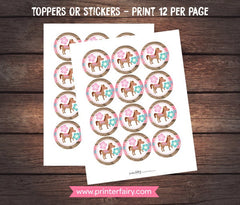 Pony Birthday Party Package, Country Theme (Instant Download)